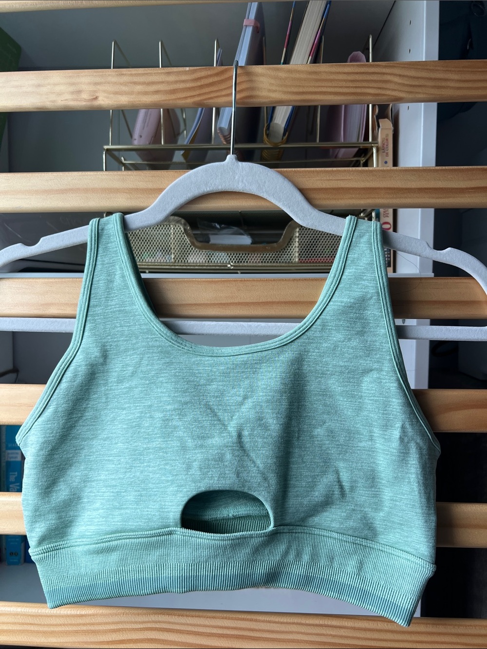 Mint Green Cutout Sports Bra - reversible - Picture 1 of 2